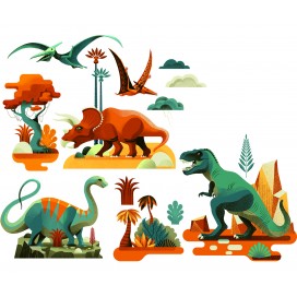 Pegatinas para Ventanas de Dinosaurios